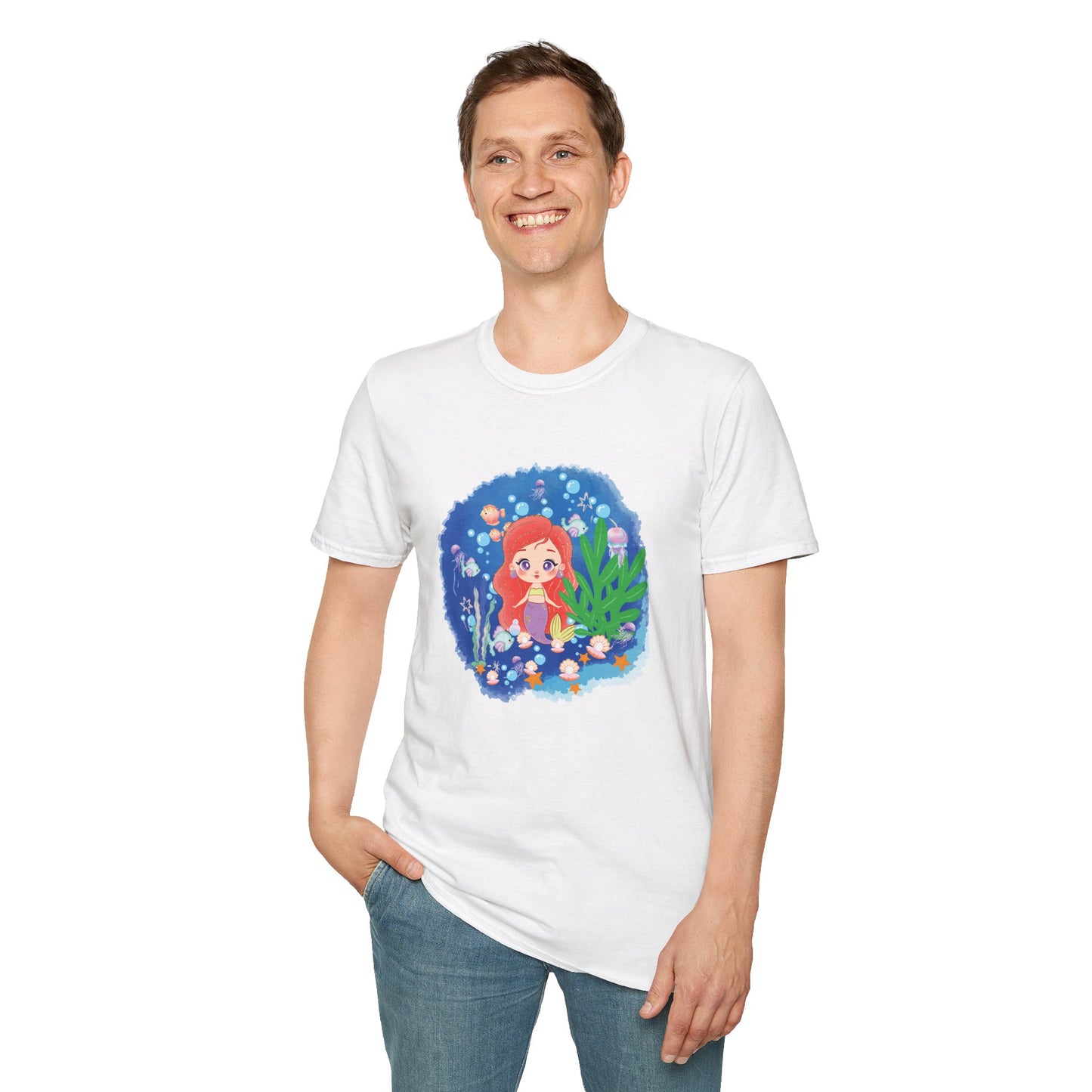 Cute Little Mermaid T-Shirt - Ocean Fantasy Graphic Unisex Tee