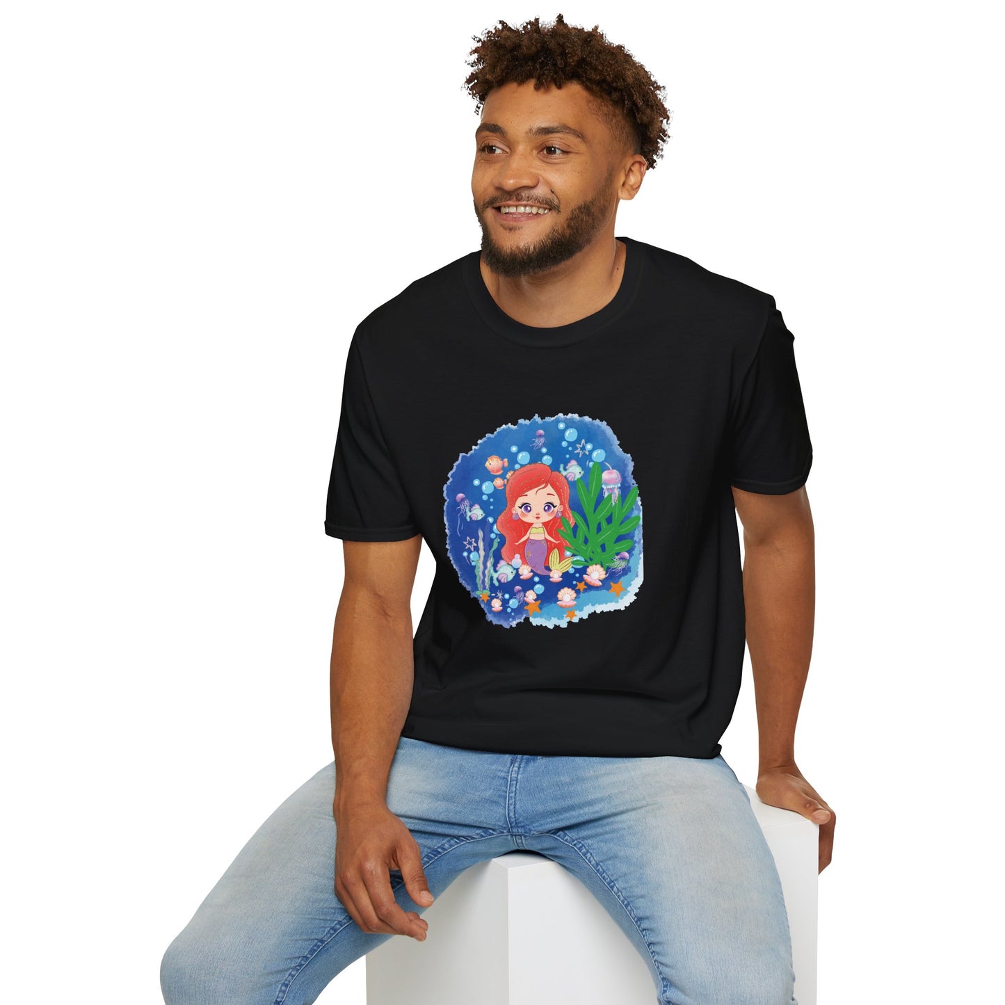 Cute Little Mermaid T-Shirt - Ocean Fantasy Graphic Unisex Tee