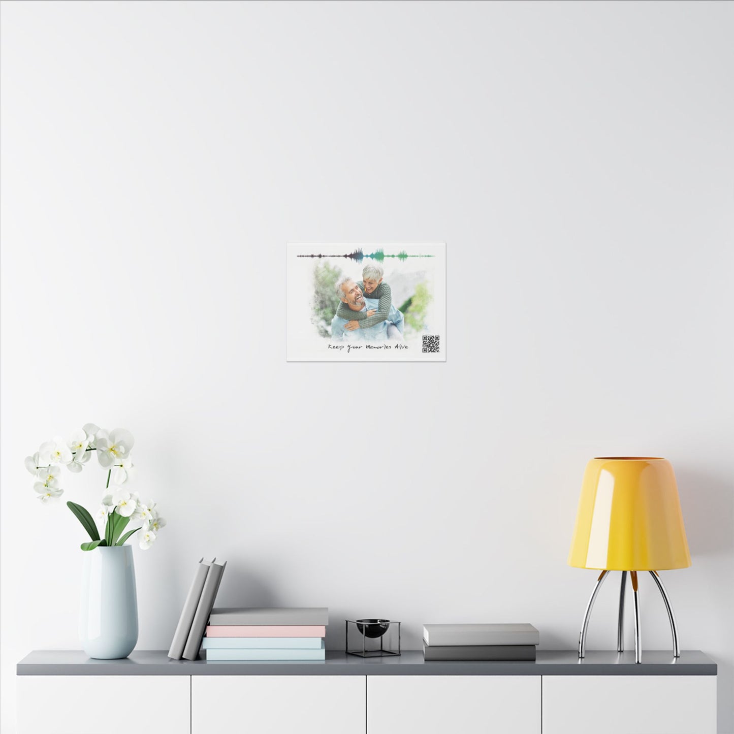 Matte Canvas | Custom Watercolor Portrait with Voice QR Code – A Gift That Speaks from the Heart | 0.75" (Multi-Size)