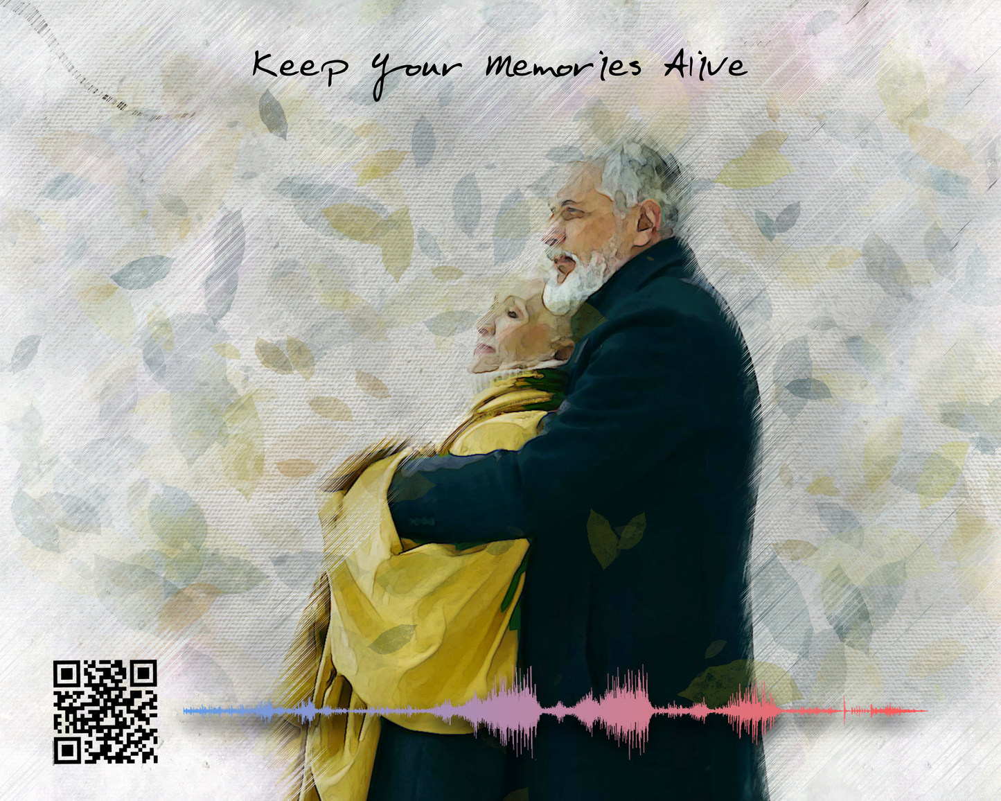 Digital Art | Custom Watercolor Portrait with Voice QR Code – A Gift That Speaks from the Heart!